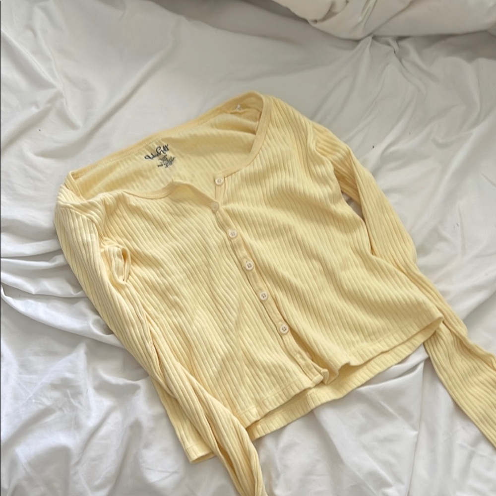 brandy melville cardigan yellow button up